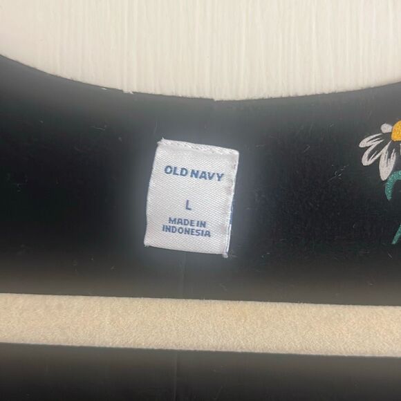 ✨Old Navy Black Yellow White Daisy Floral Mini Wrap Sz Large Dress✨ - Picture 8 of 10